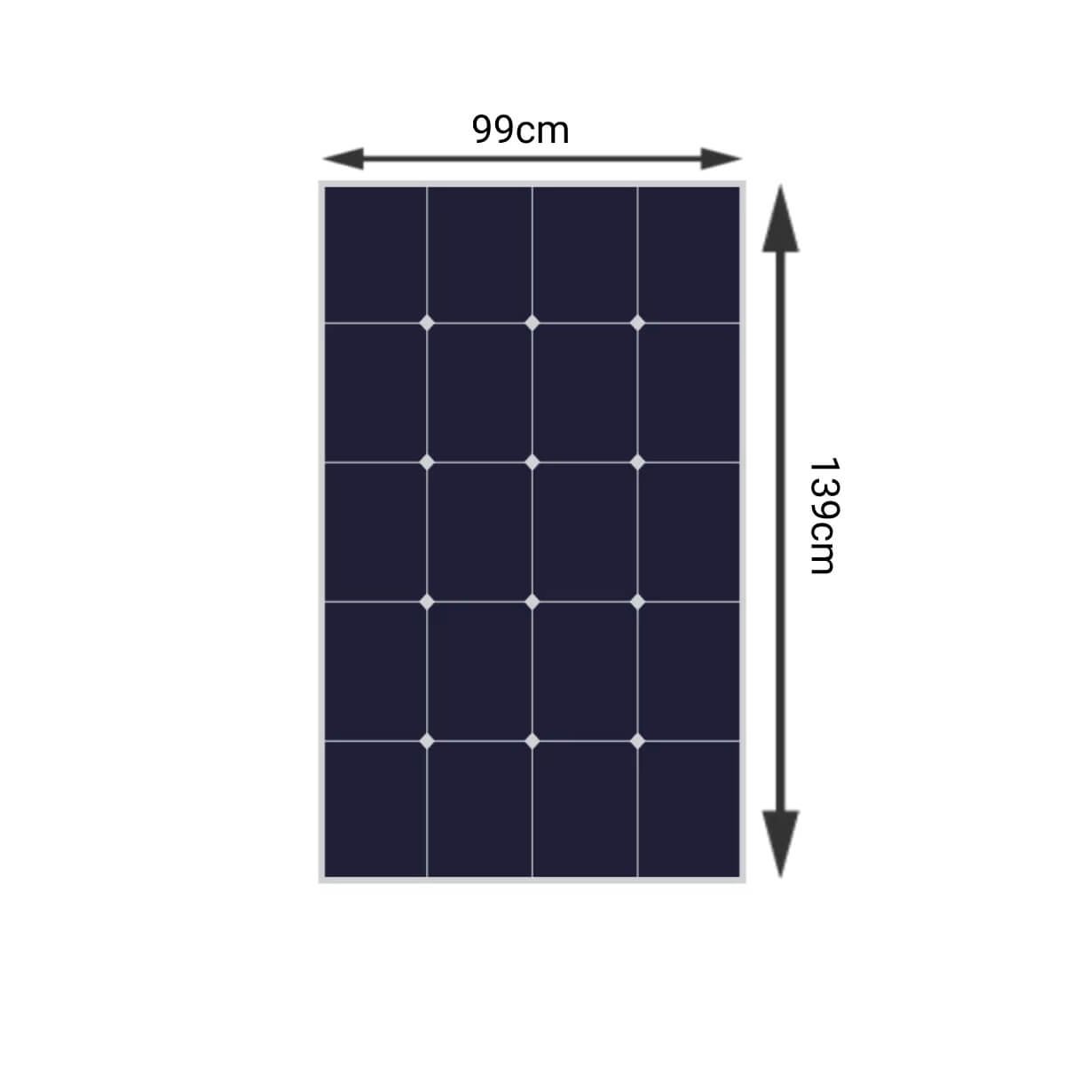250W Solar Panel Kit – 1x 250W dimensions