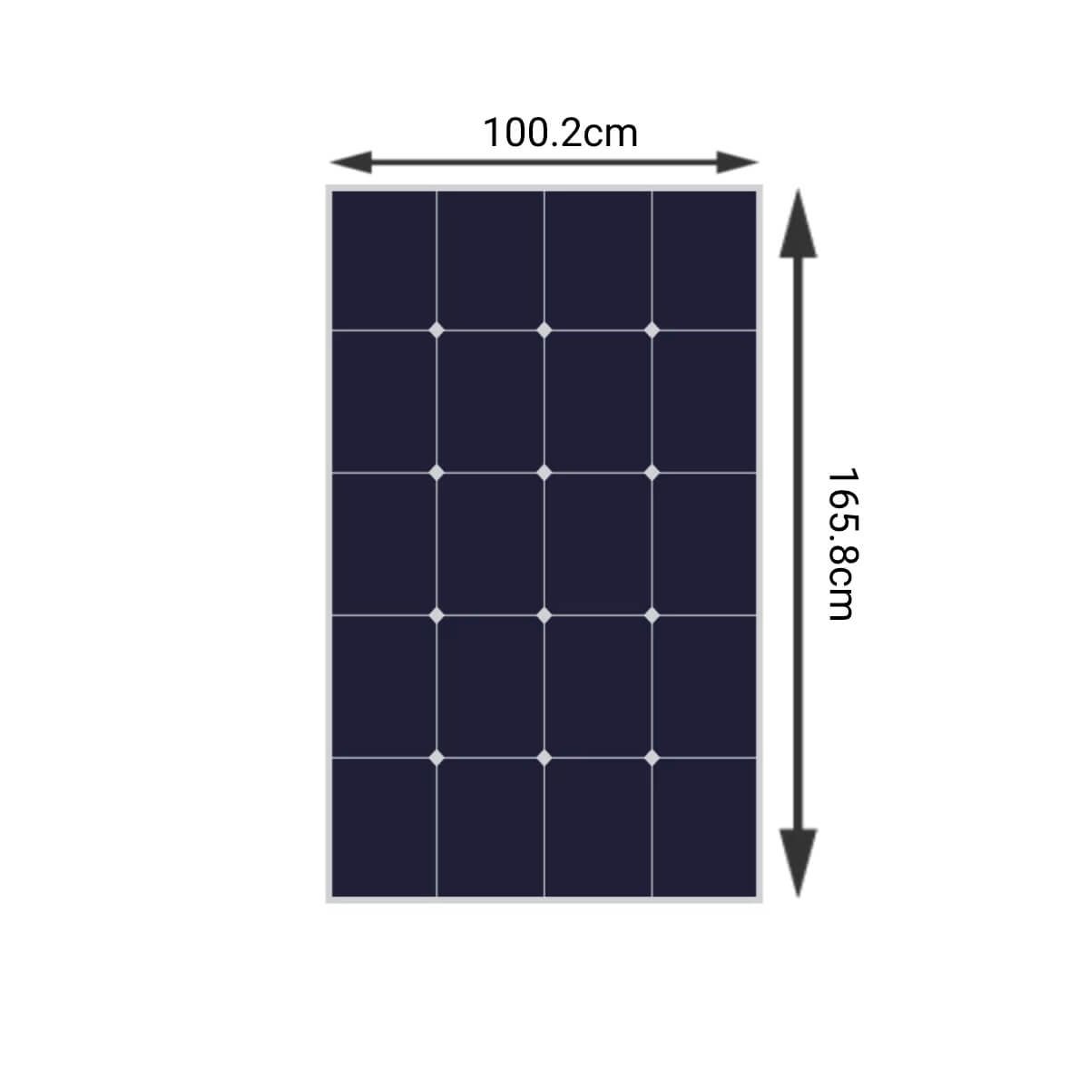 305W Solar Panel Kit – 1x 305W dimensions