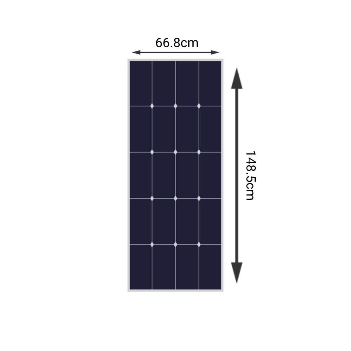 345W Solar Panel Kit – 3x 115W dimensions