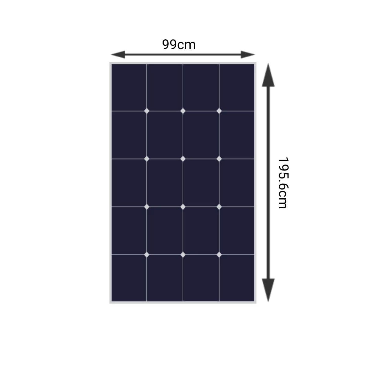 360W Solar Panel Kit – 1x 360W dimensions