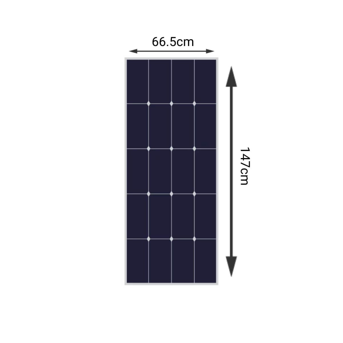 360W Flexible Solar Panel Kit – 2x 180W dimensions