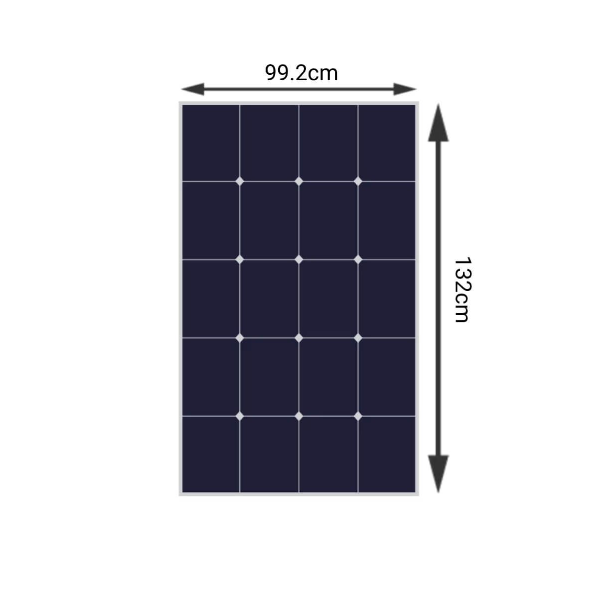 600W Solar Panel Kit – 3x 200W dimensions
