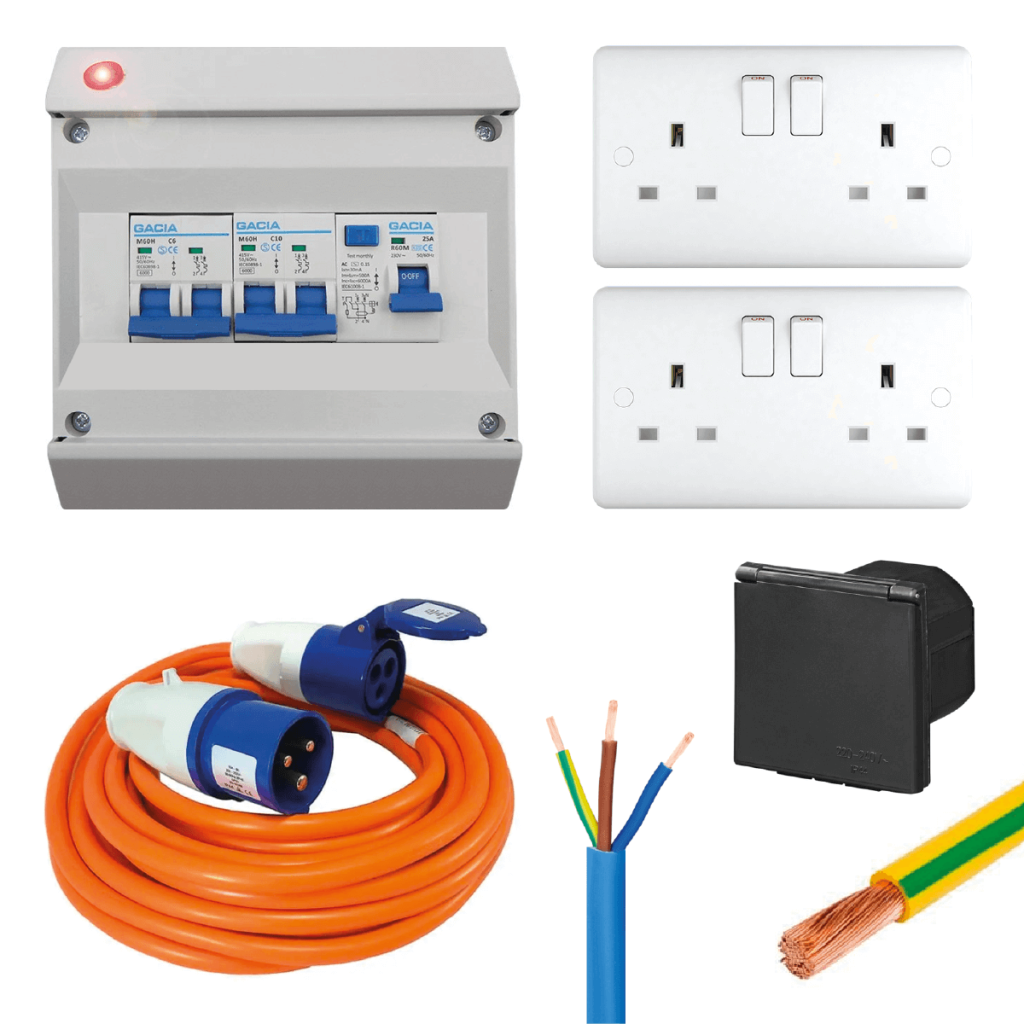 240V Hook Up Kit Campervan Electric Hook Up inc. 2x Double Sockets