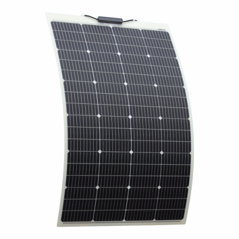 150W Flexible Solar Panel Kit with a grid of black photovoltaic cells in a white frame - Includes Victron MPPT & 150W Flexible Panel