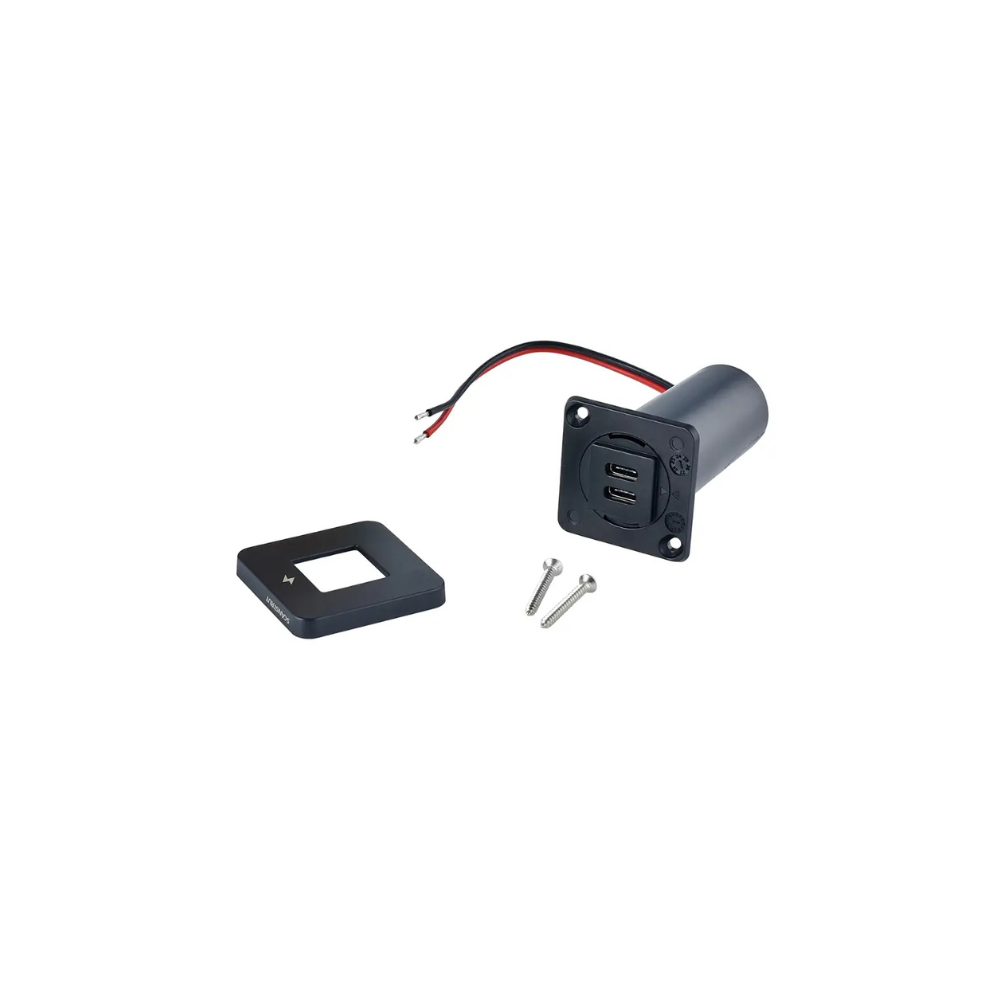 Scanstrut TILE 12/24V charging socket - 2x USB-C, black face