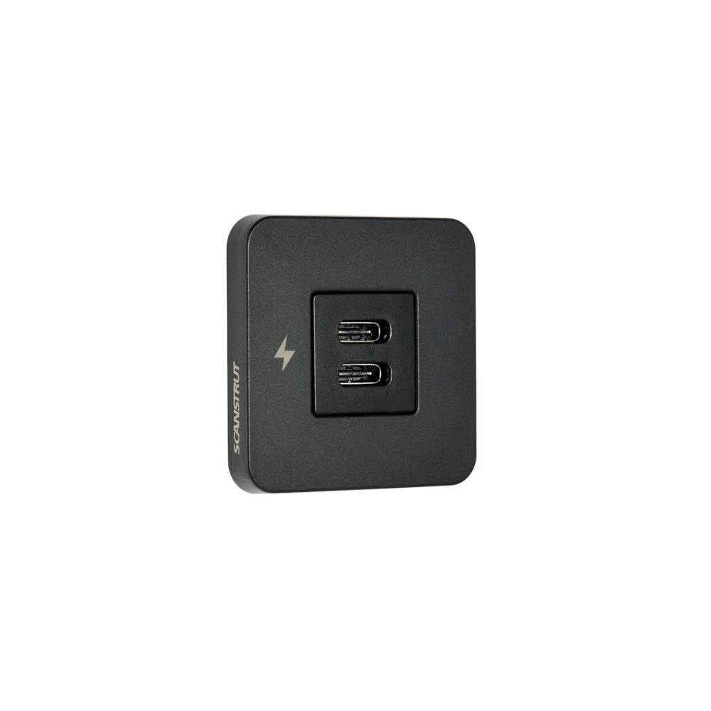 Scanstrut TILE 12/24V charging socket - 2x USB-C, black side