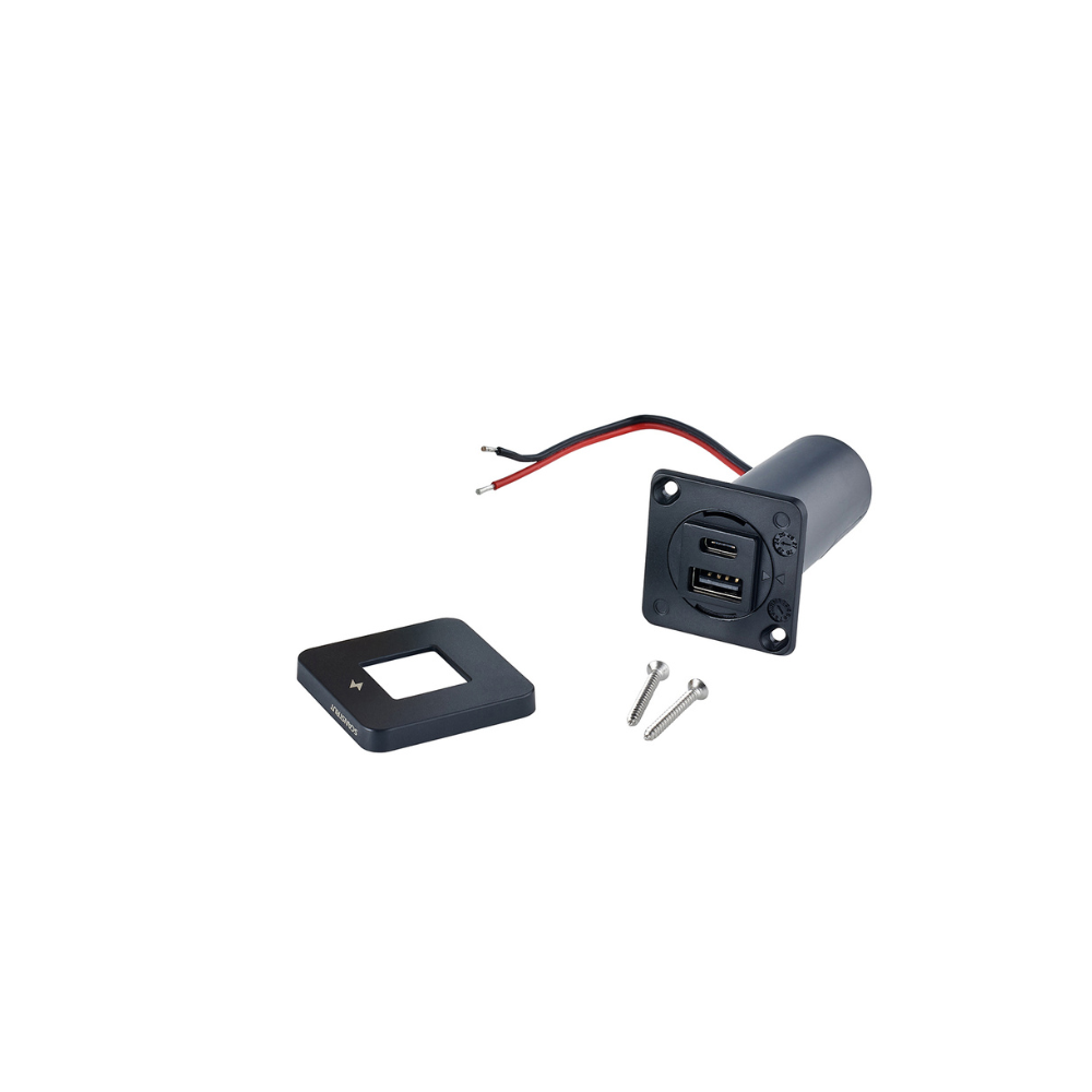 Scanstrut TILE 12/24V Charging Socket - 2x USB-C, Black