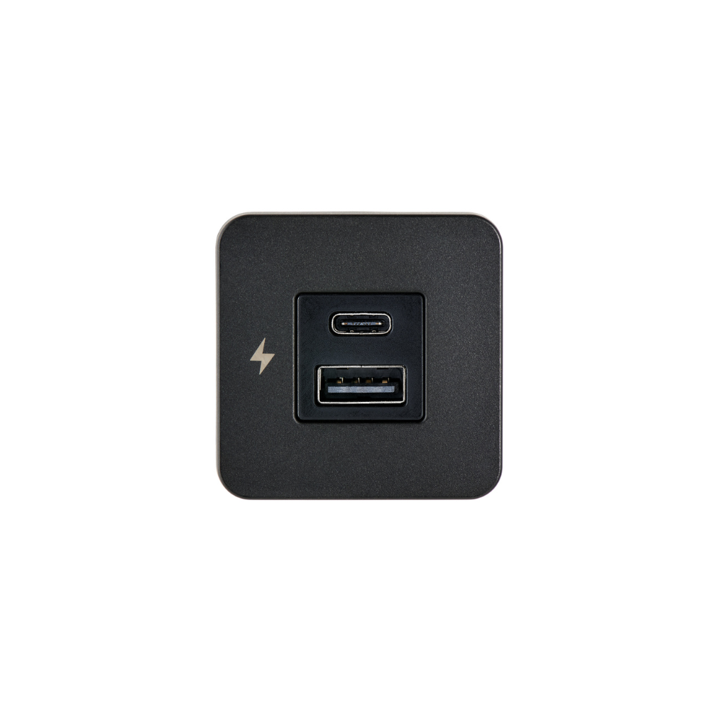 Scanstrut TILE 12/24V Charging Socket - 2x USB-C, Black front
