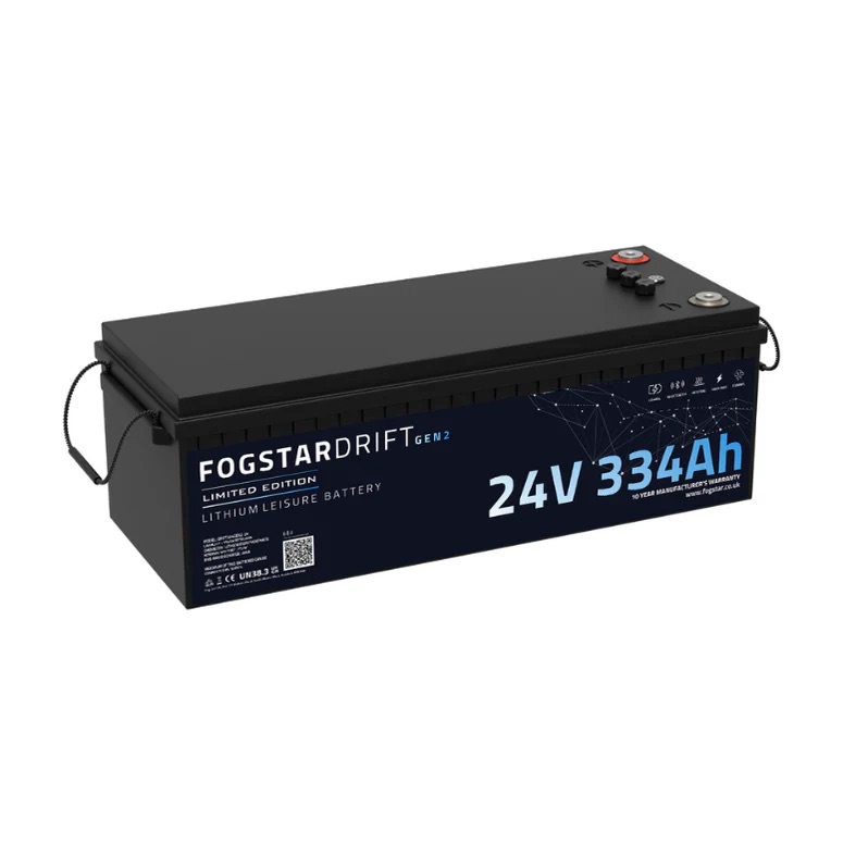 Fogstar Drift Gen2 334Ah 24V lithium leisure battery - lifepo4 for campervan electrical systems limited edition left side