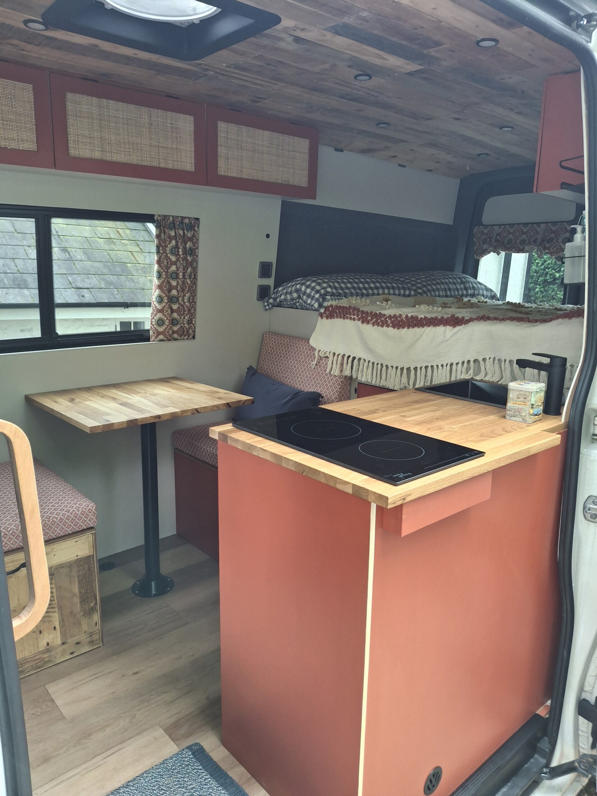 kitchen in Nigel & Sharon's self converted VW Crafter