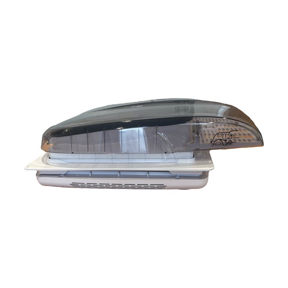 side view of White ZEPHYR 400x400 Clear-Tint Rooflight