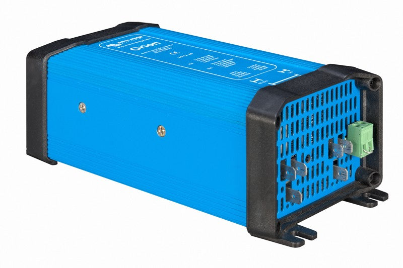 A blue Victron Energy Orion voltage converter