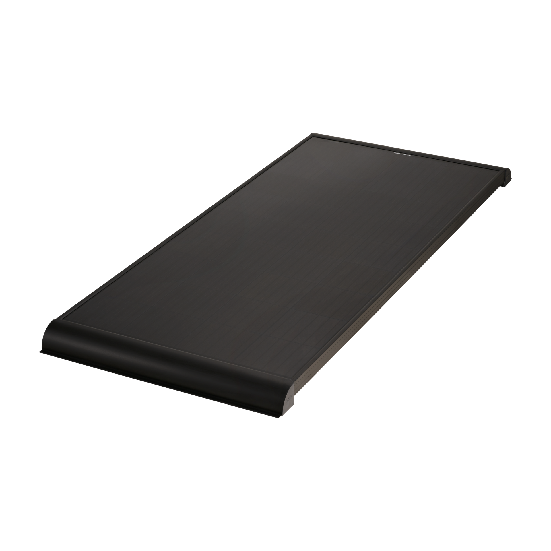 The Dometic BLACK SOLAR 12V-185W is a rectangular, black solar panel featuring a thin, flat design, shown against a plain white background.