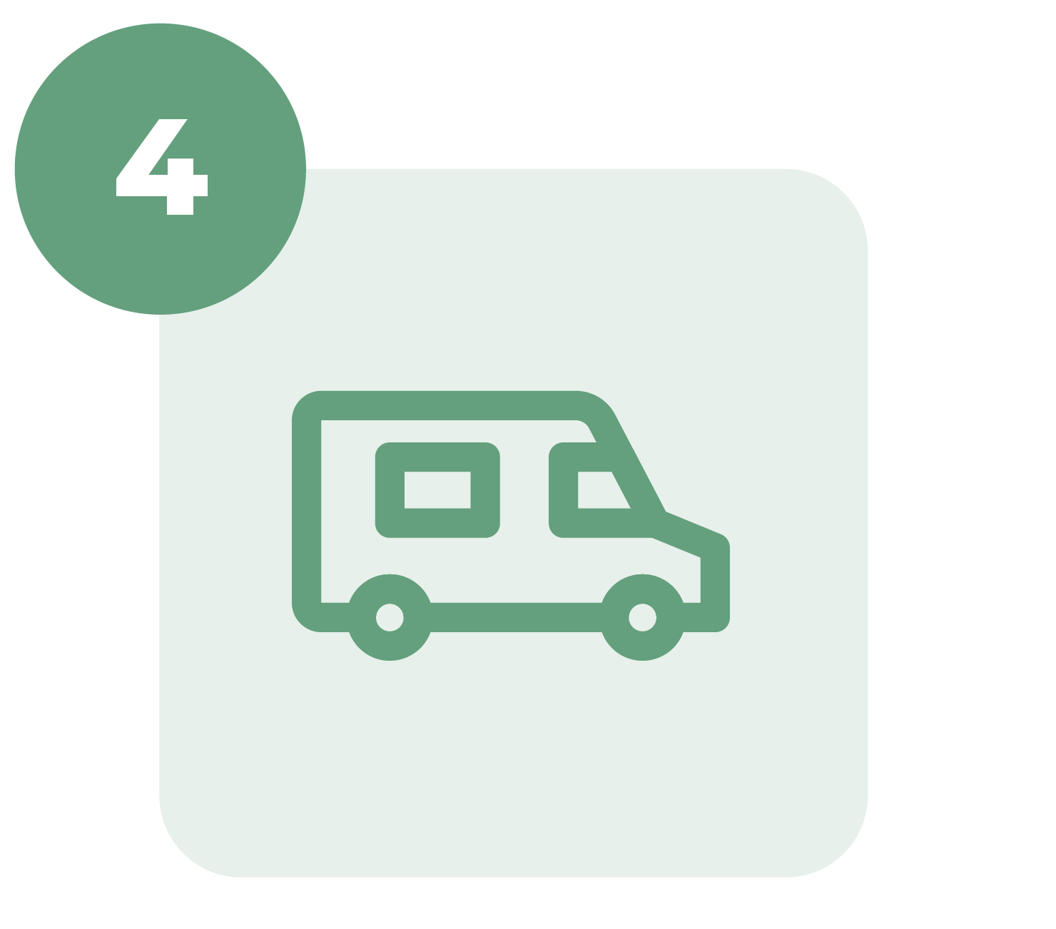 A green square with rounded corners has a small green circle overlapping its upper left corner, containing the number 4—a simple yet effective representation often seen in electrical system design.